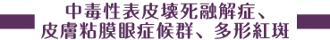 中毒性表皮壊死融解症、皮膚粘膜眼症候群、多形紅斑
